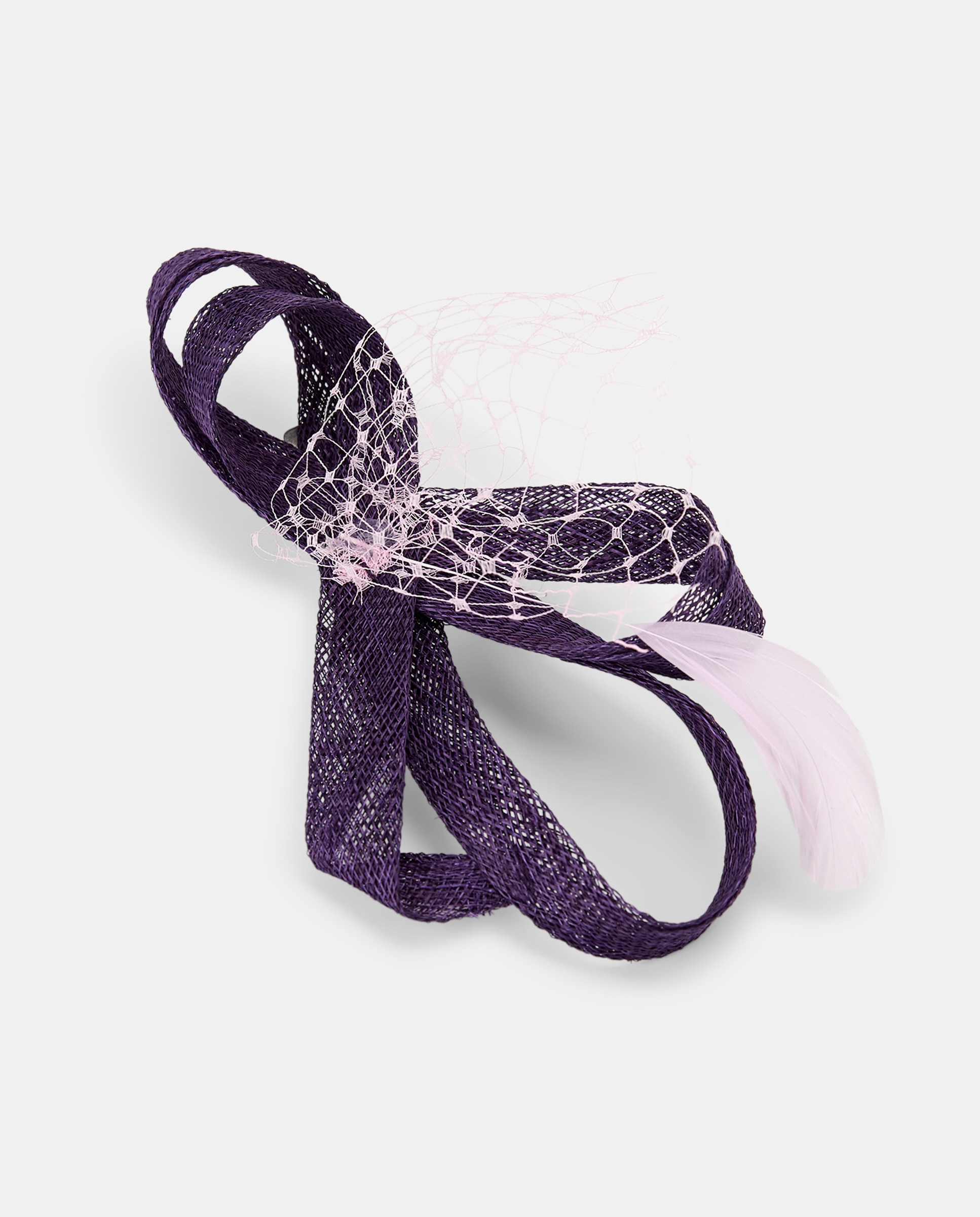 Mini Toucado com Pluma e Tule Roxo-1