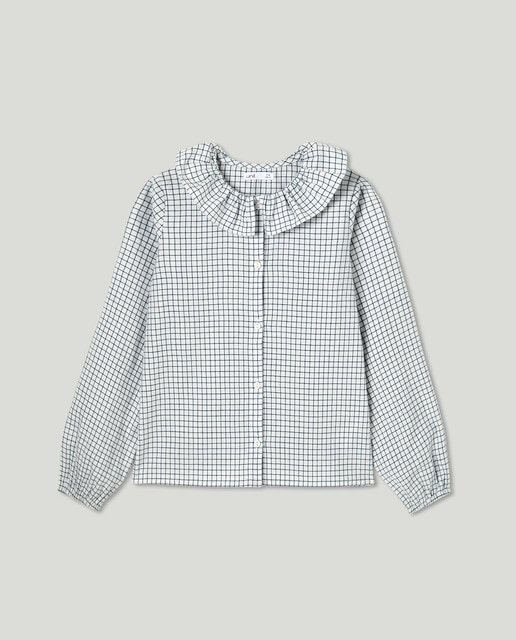 Imagen 0 de Blusa niña cuello volante cuadros