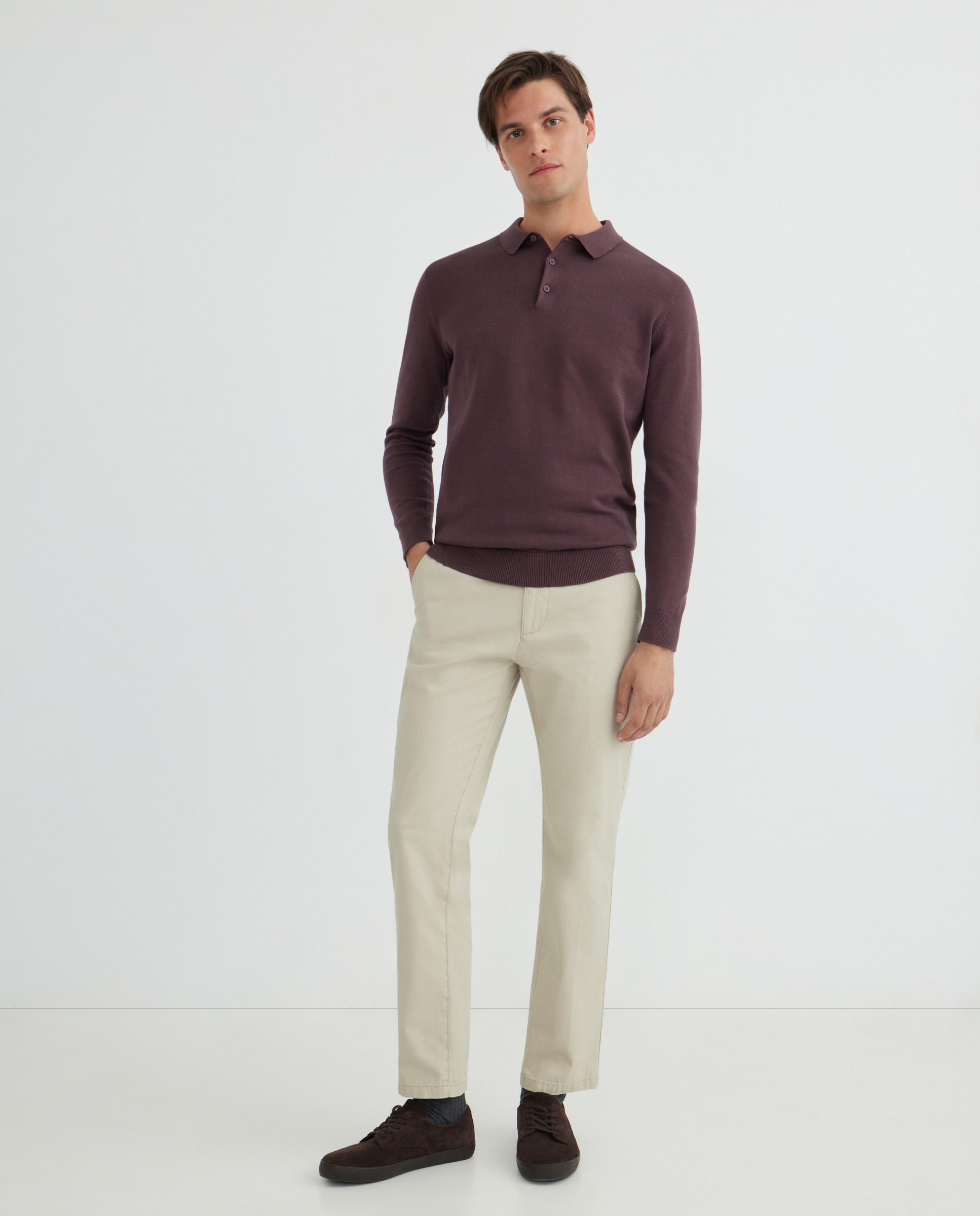 Pantalón hombre chino basico regular fit Beige-1