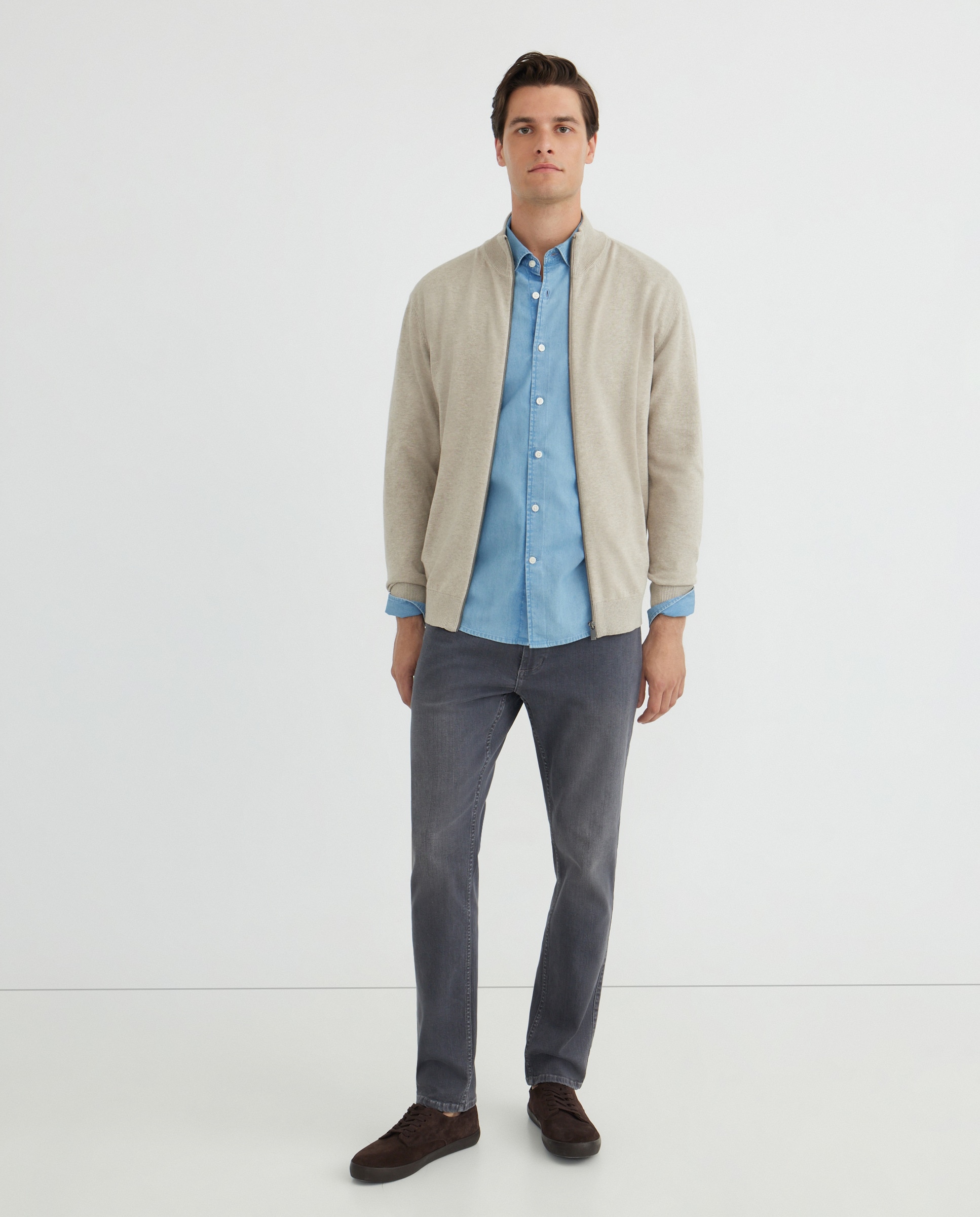 Pantalón vaquero de hombre slim fit Gris-1