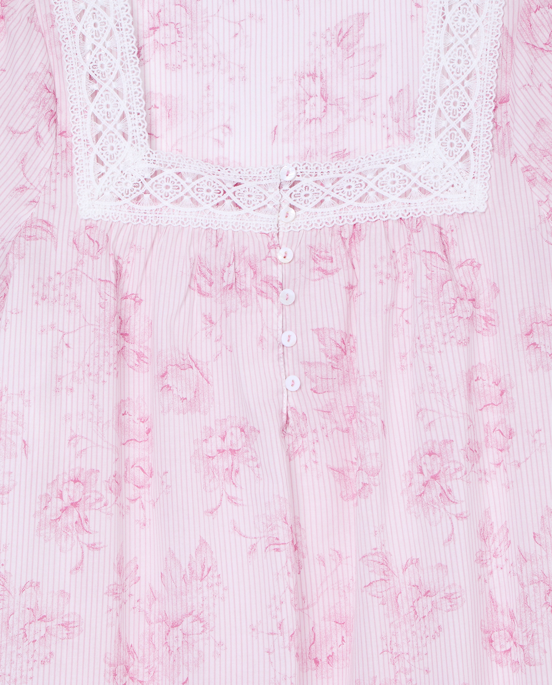 Camisa de Dormir com Detalhe de Botões e Bordados Rosa-5