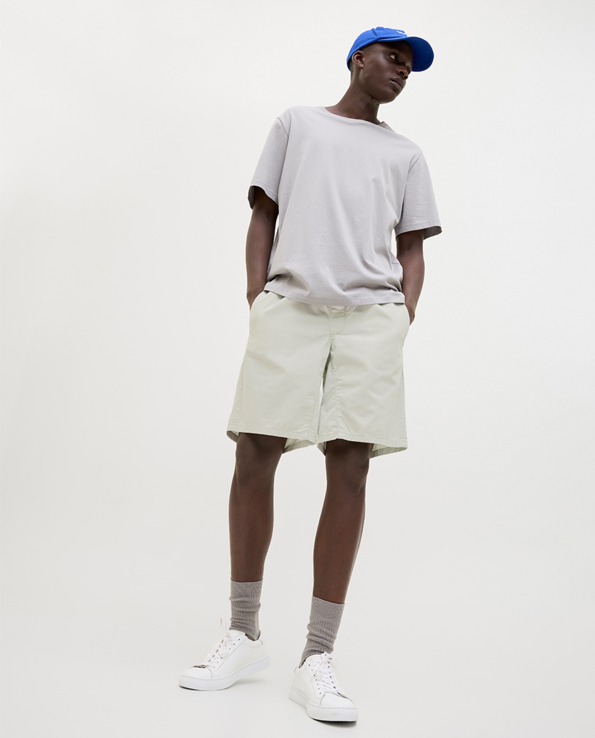 Bermudas Jogger Relaxed Fit Cinzento-8