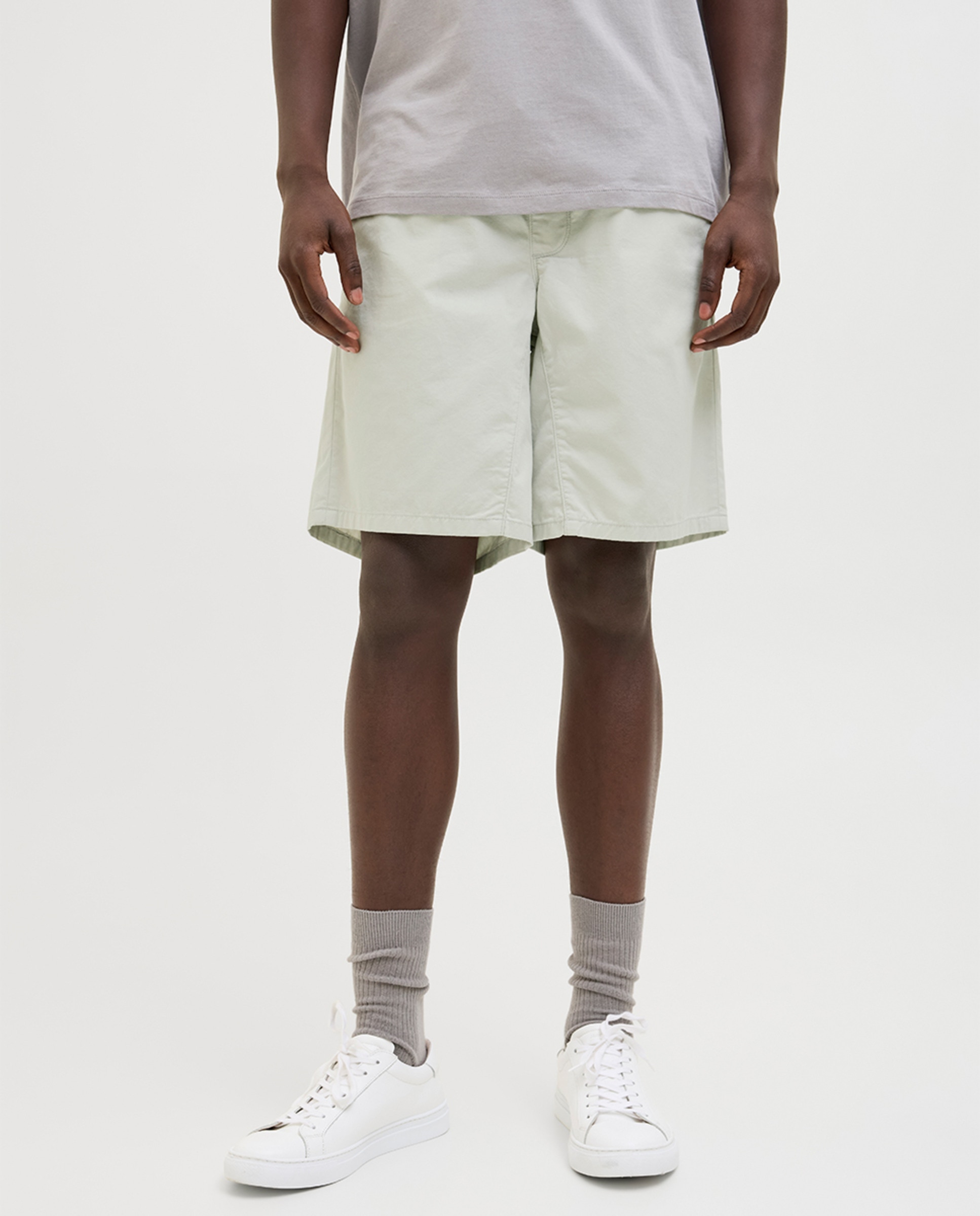 Bermudas Jogger Relaxed Fit Cinzento-2