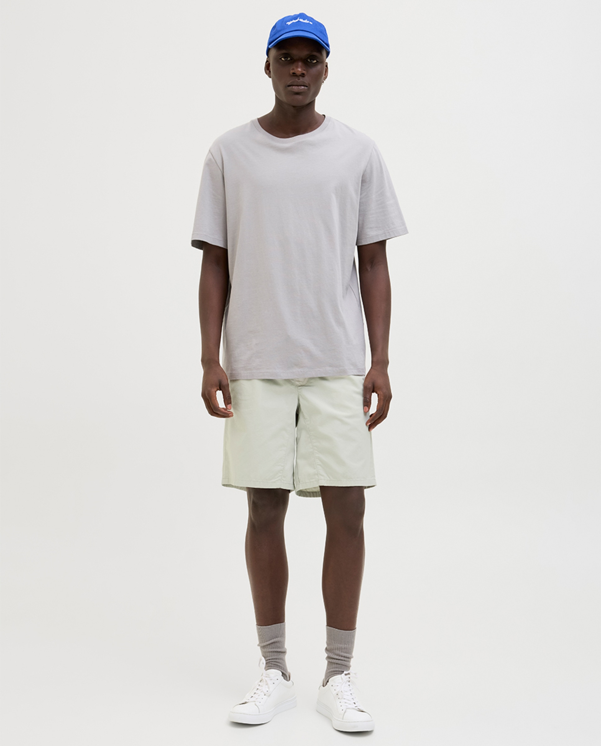 Bermudas Jogger Relaxed Fit Cinzento-1