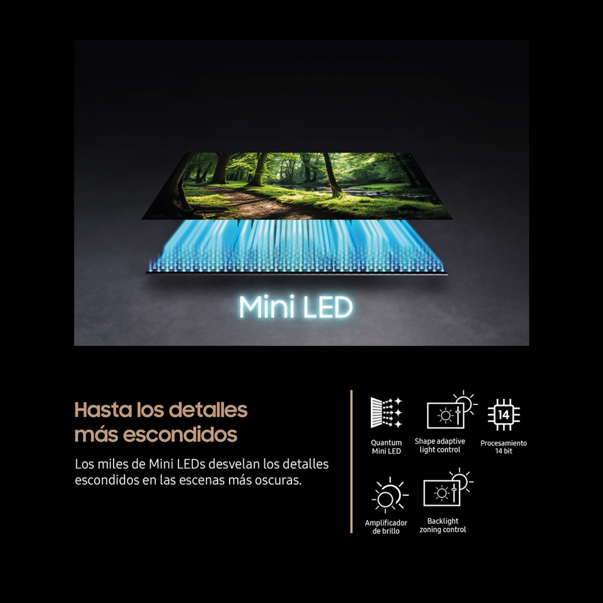 TV Neo QLED MiniLED 163cm (55") Samsung TQ55QN80FAUXXC 4K MiniLED Vision AI Smart TV Plata-5