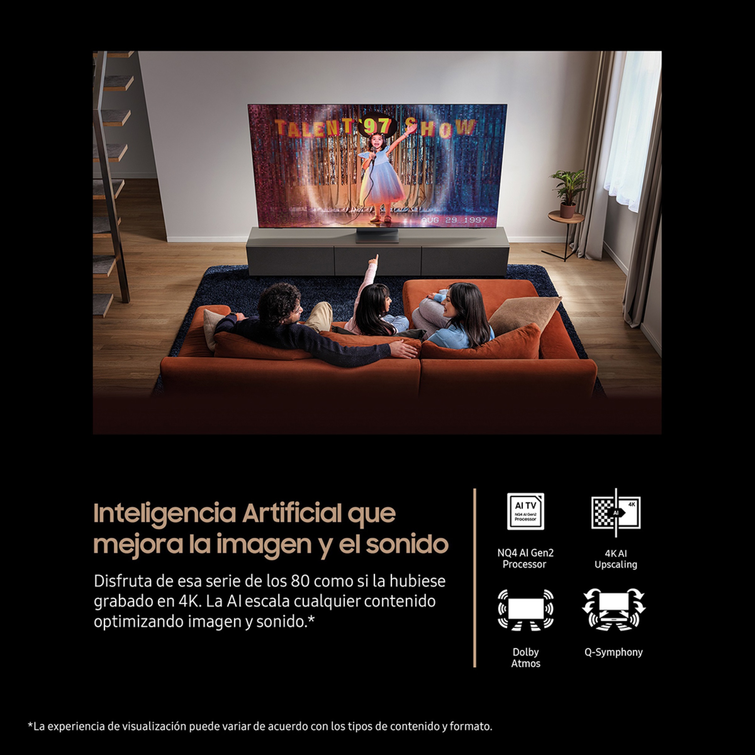 TV Neo QLED MiniLED 163cm (55") Samsung TQ55QN80FAUXXC 4K MiniLED Vision AI Smart TV Plata-3