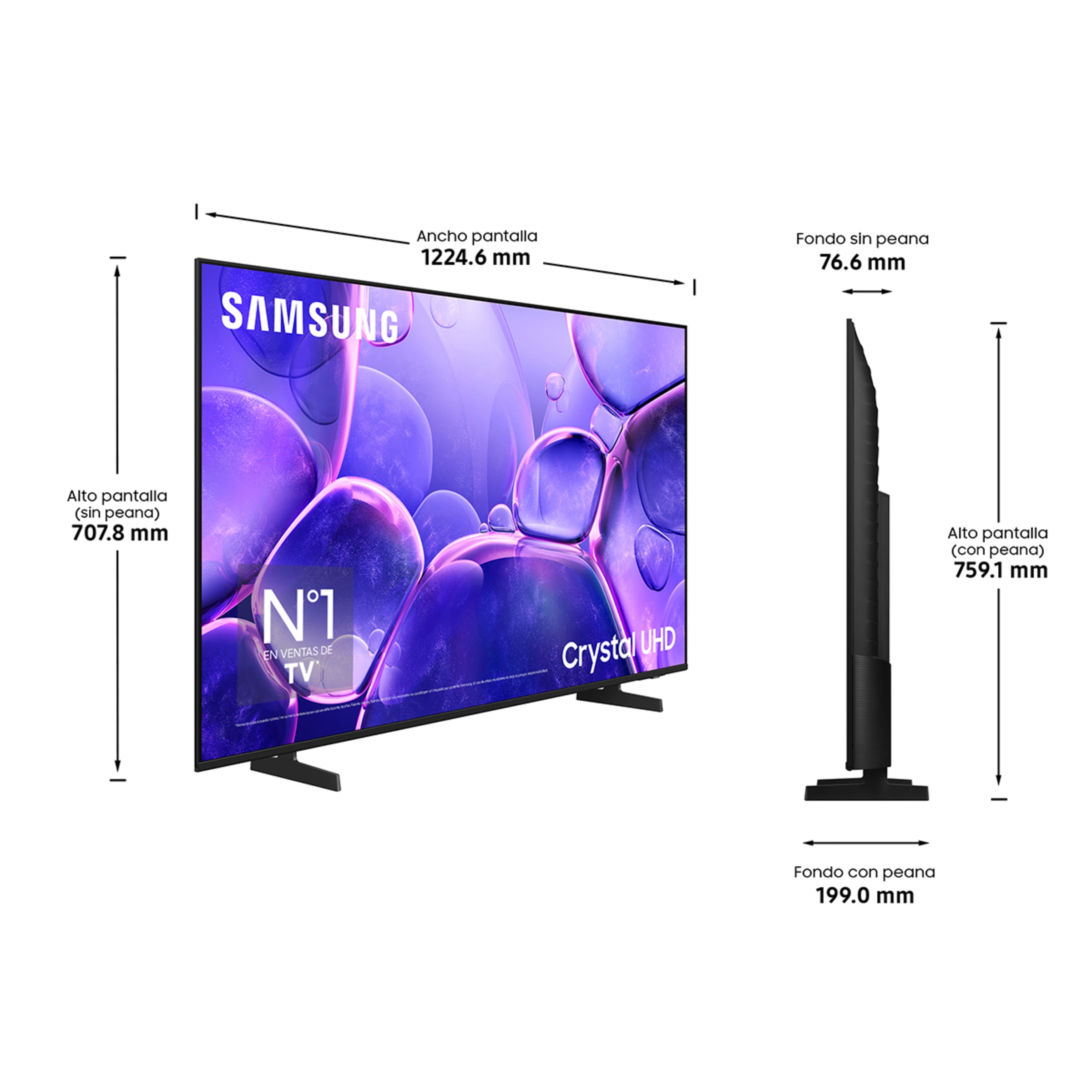 TV LED 139cm (55") Samsung Crystal TU55U8005FUXXC 4K Display Mate Smart TV Negro-2