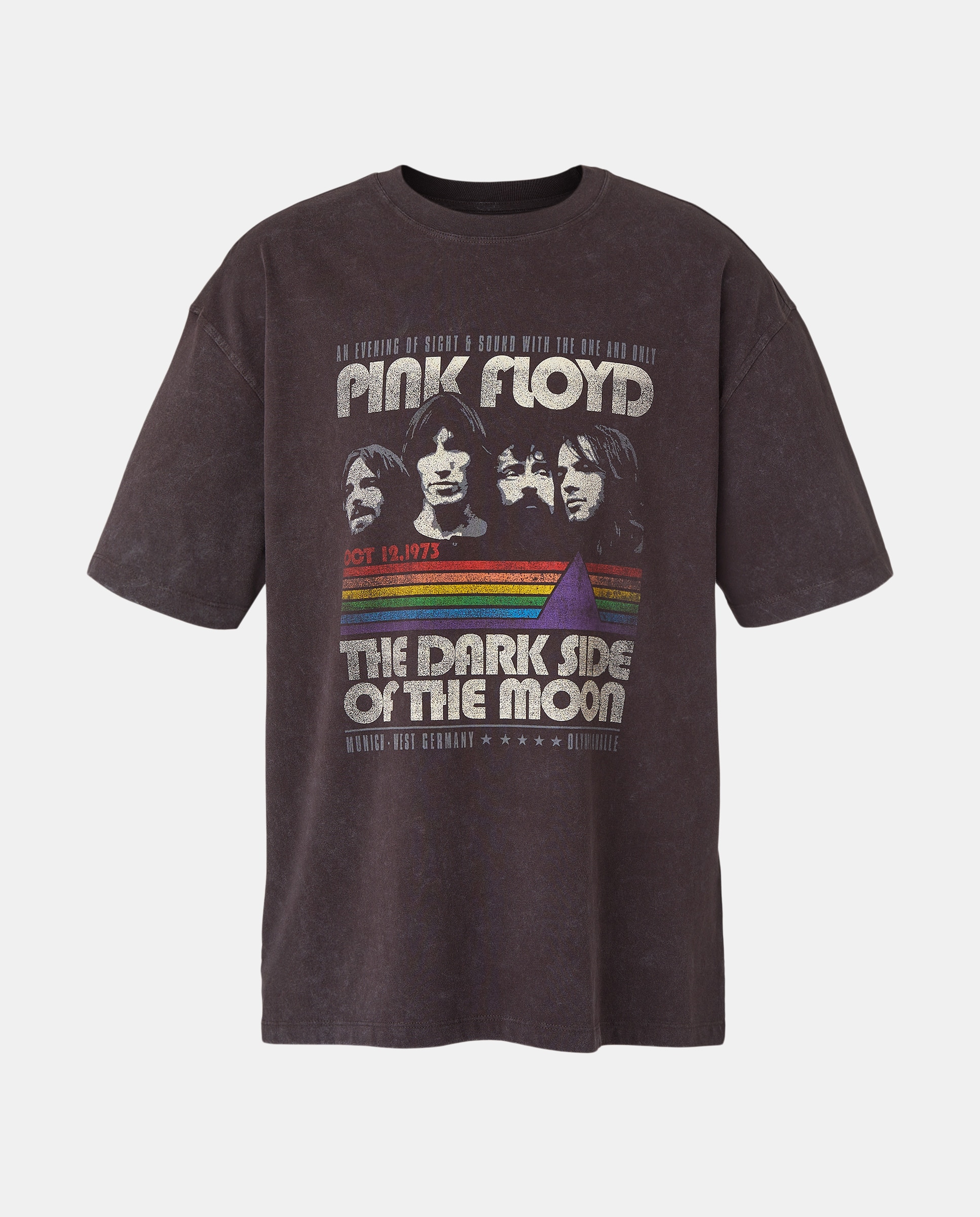 T-shirt de Manga Curta Música Pink Floyd Preto-4