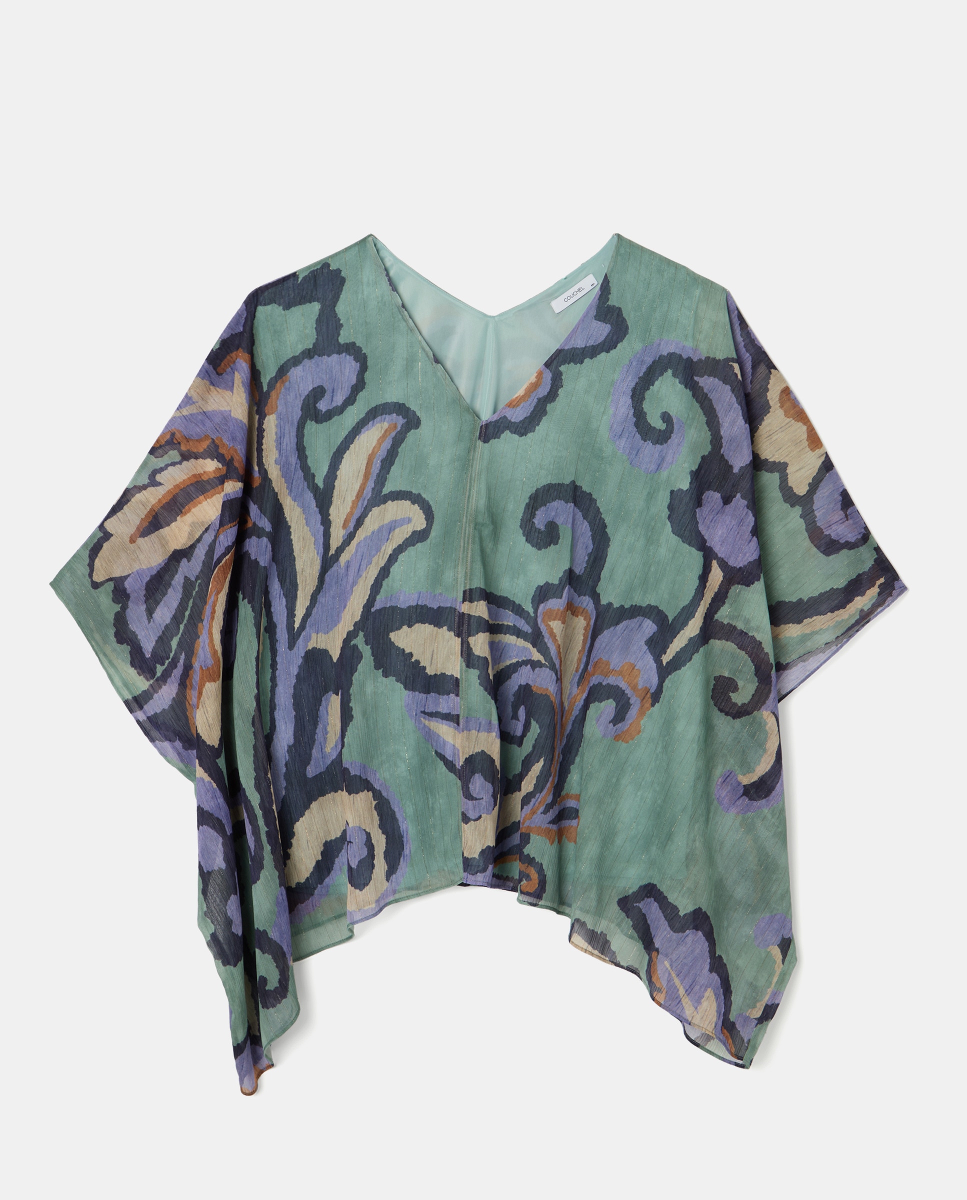 Blusa de mulher de manga curta Verde-4