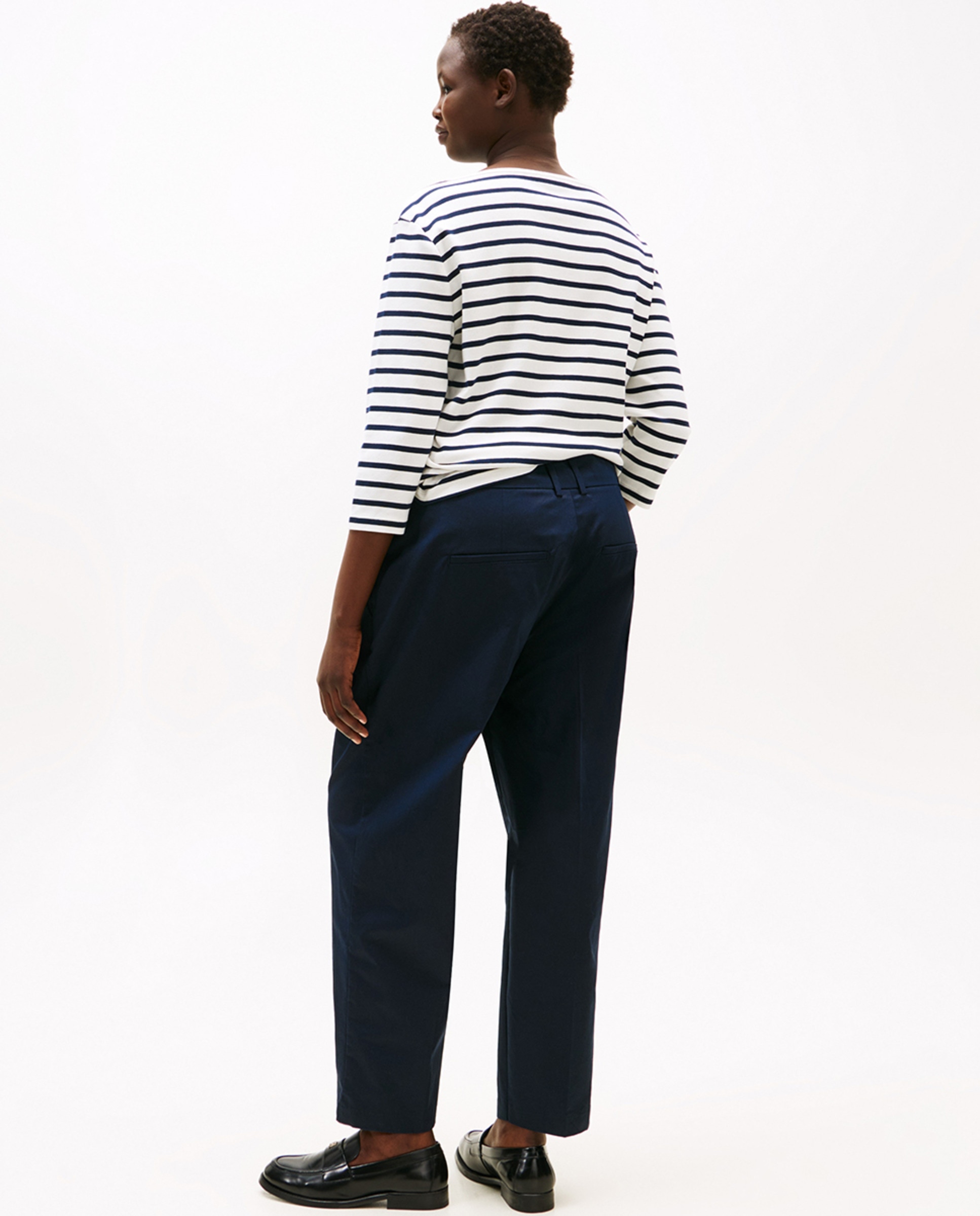 Calças Chino com Silhueta Slim Straight Azul-claro-3