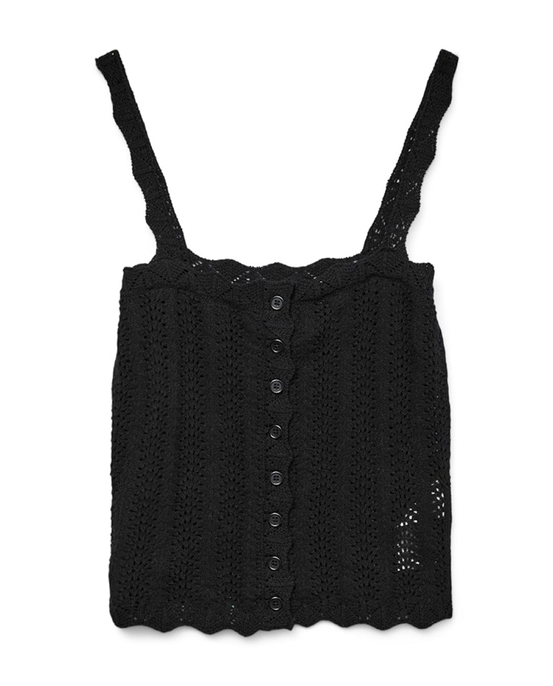 Top de Crochet com Botões Preto-5