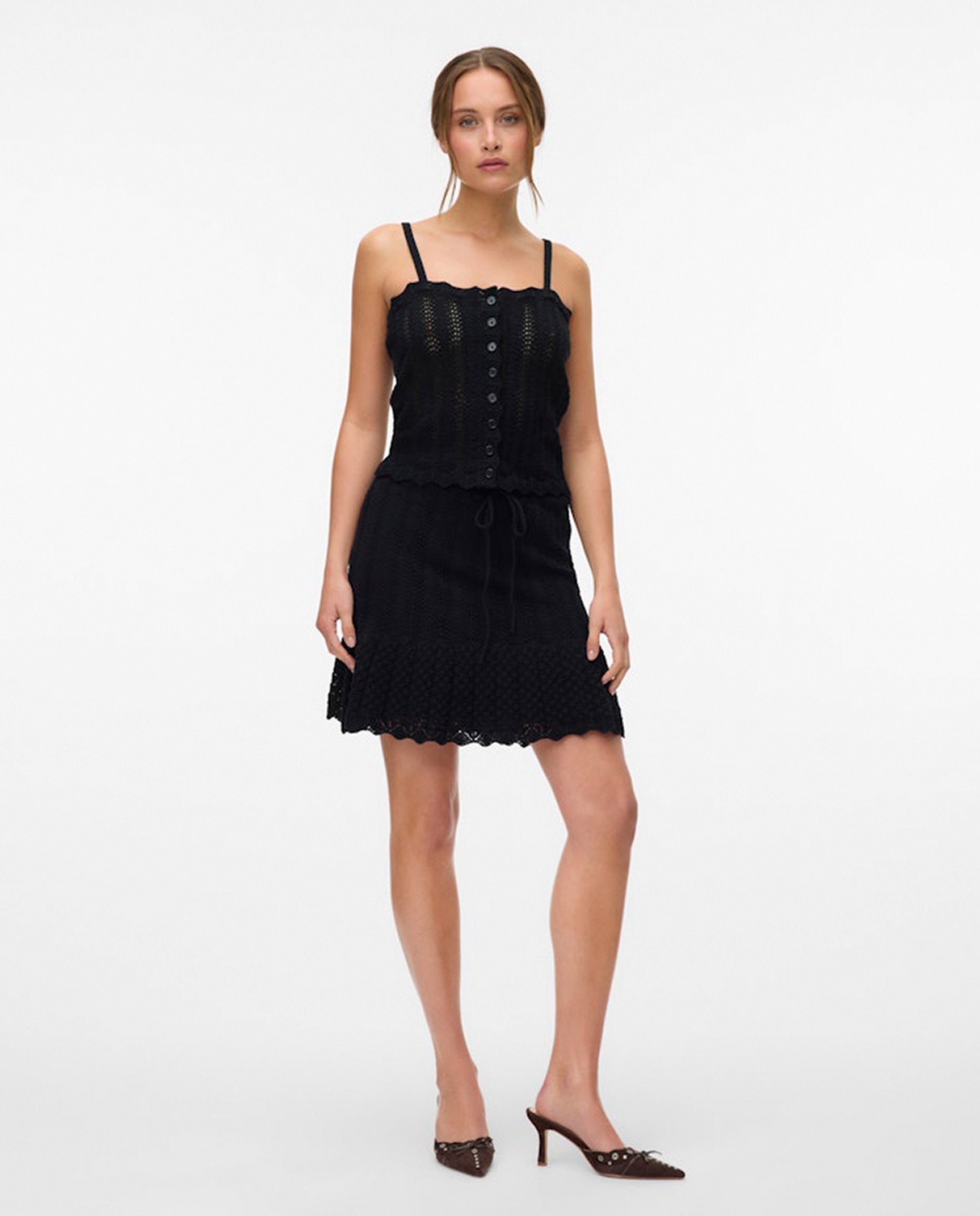 Top de Crochet com Botões Preto-6