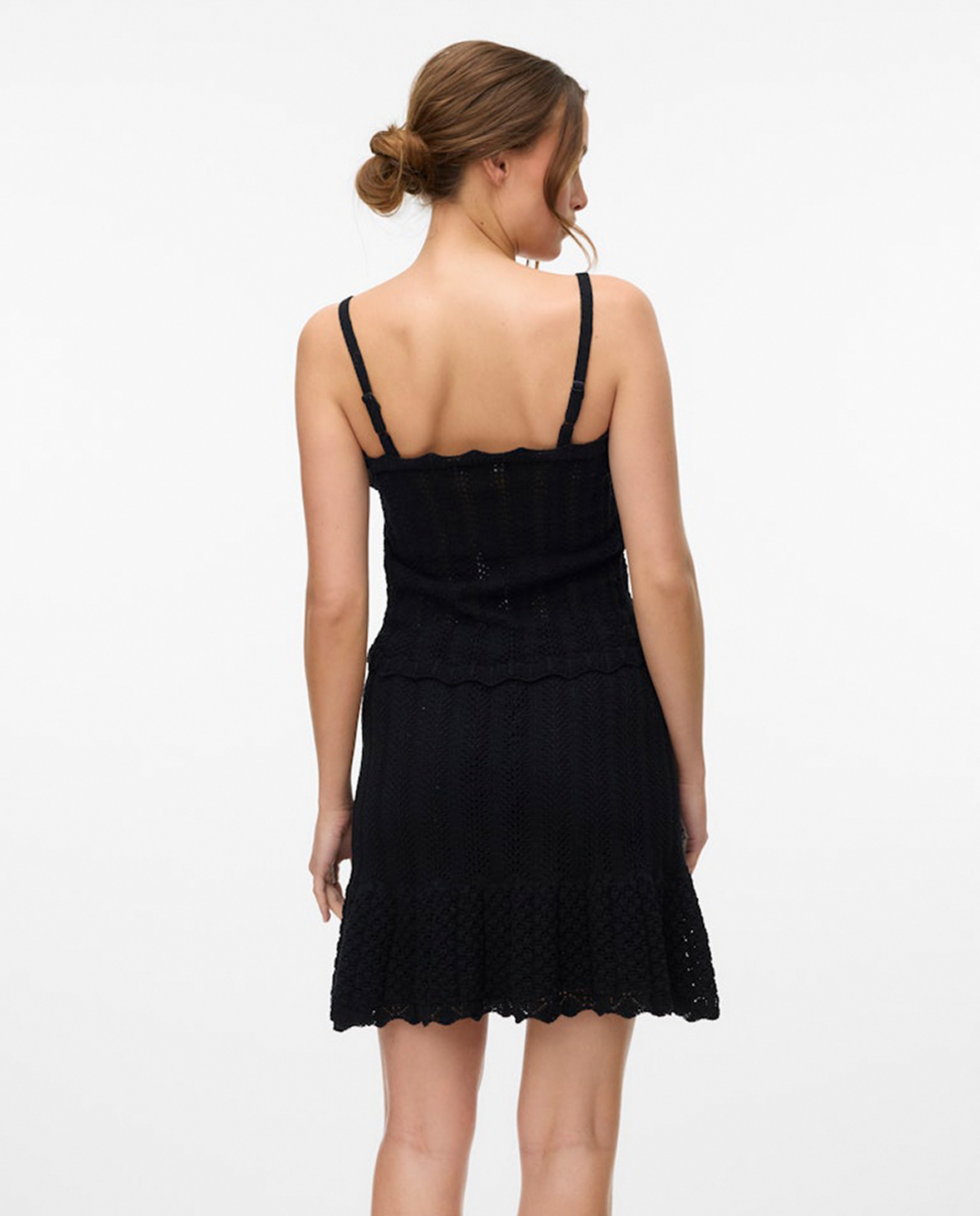 Top de Crochet com Botões Preto-2