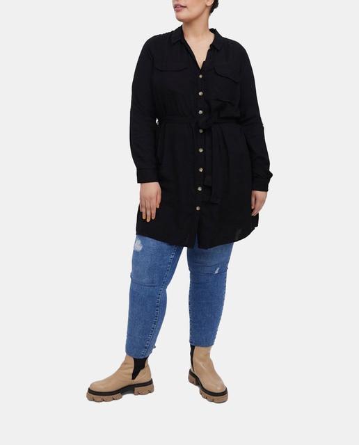 Imagen 0 de Vestido camisero corto talla grande