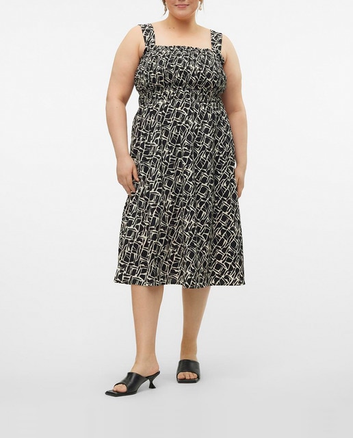 Imagen 0 de Vestido midi nido de abeja de talla grande