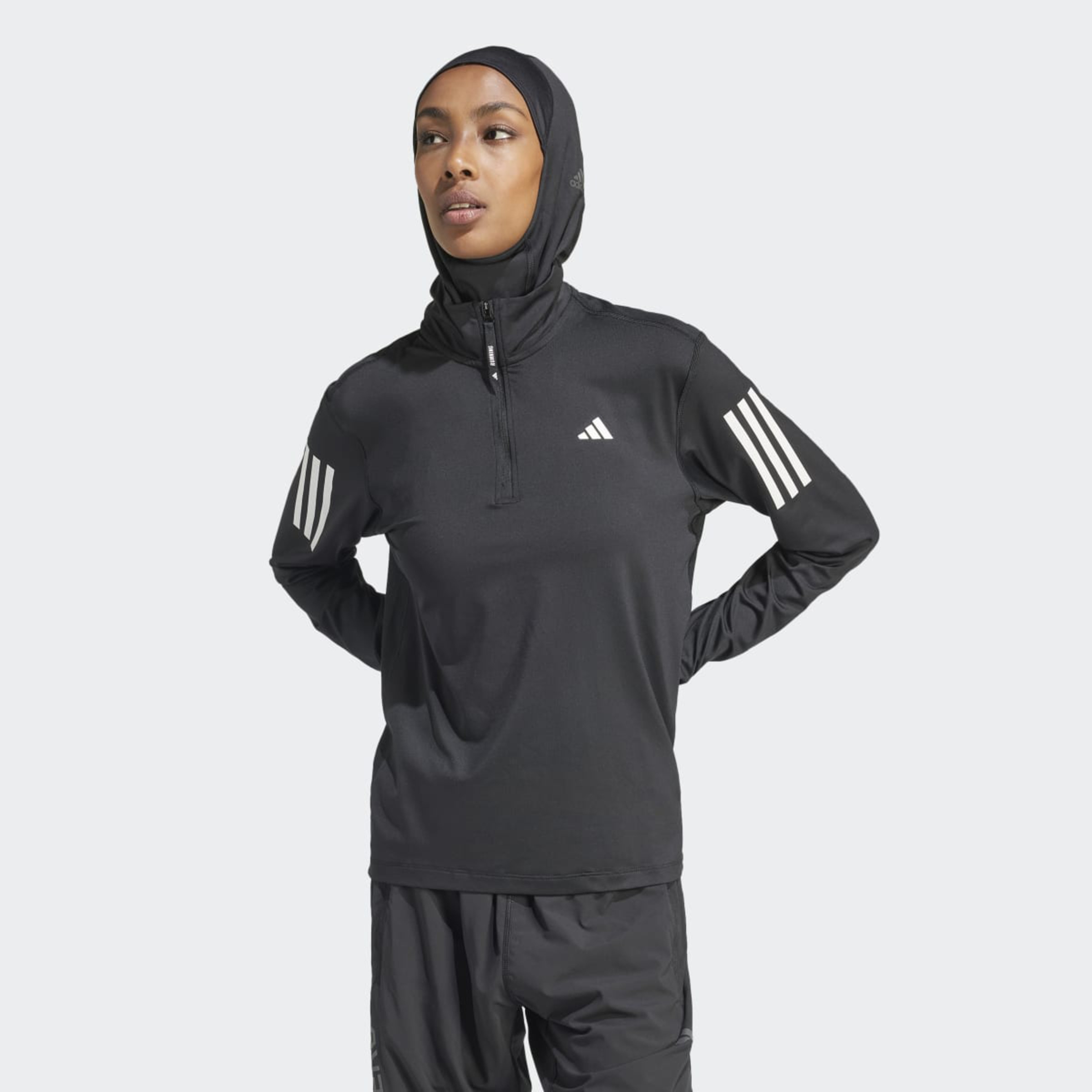 Sweatshirt de Mulher Own the Run Half-Zip Preto-1
