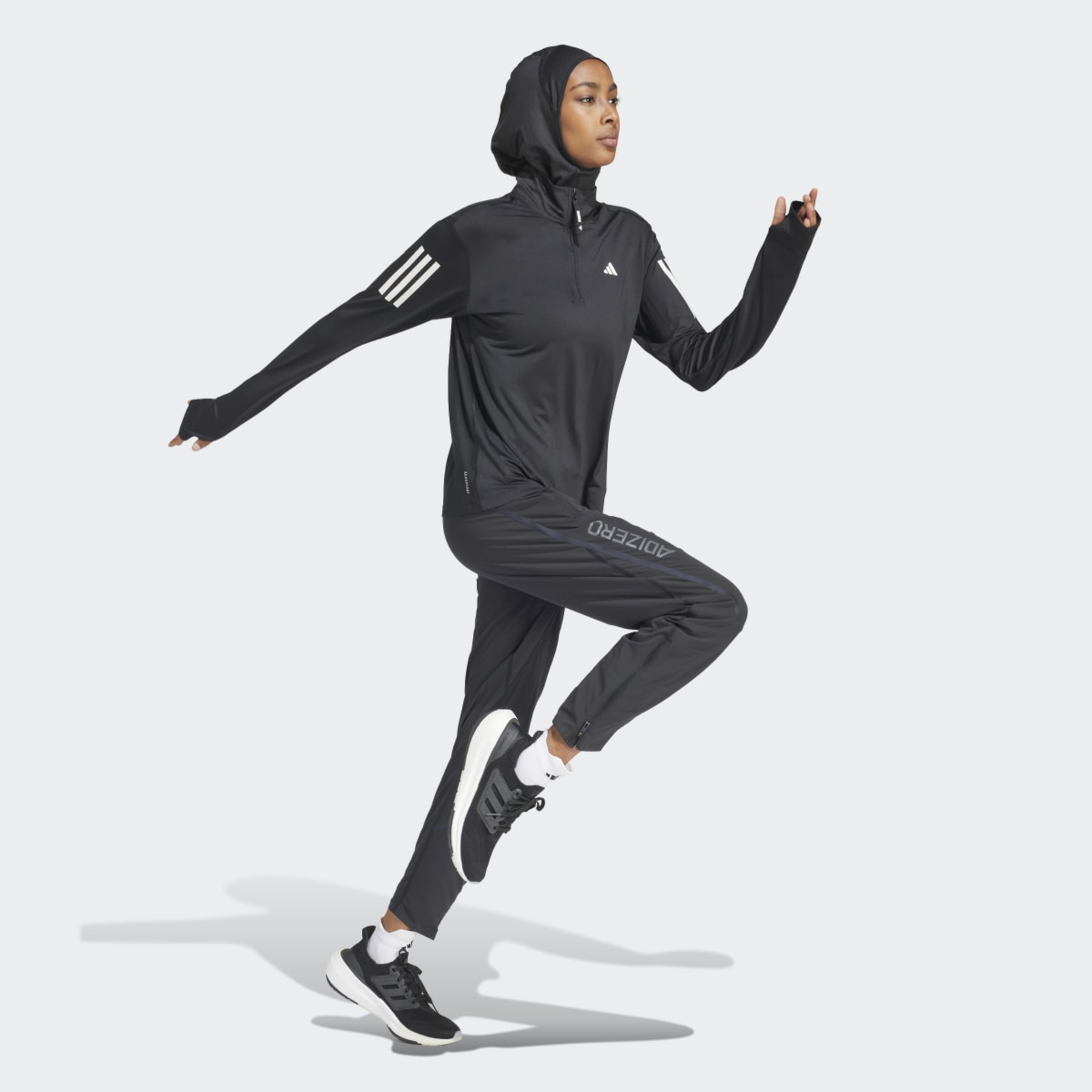 Sweatshirt de Mulher Own the Run Half-Zip Preto-5
