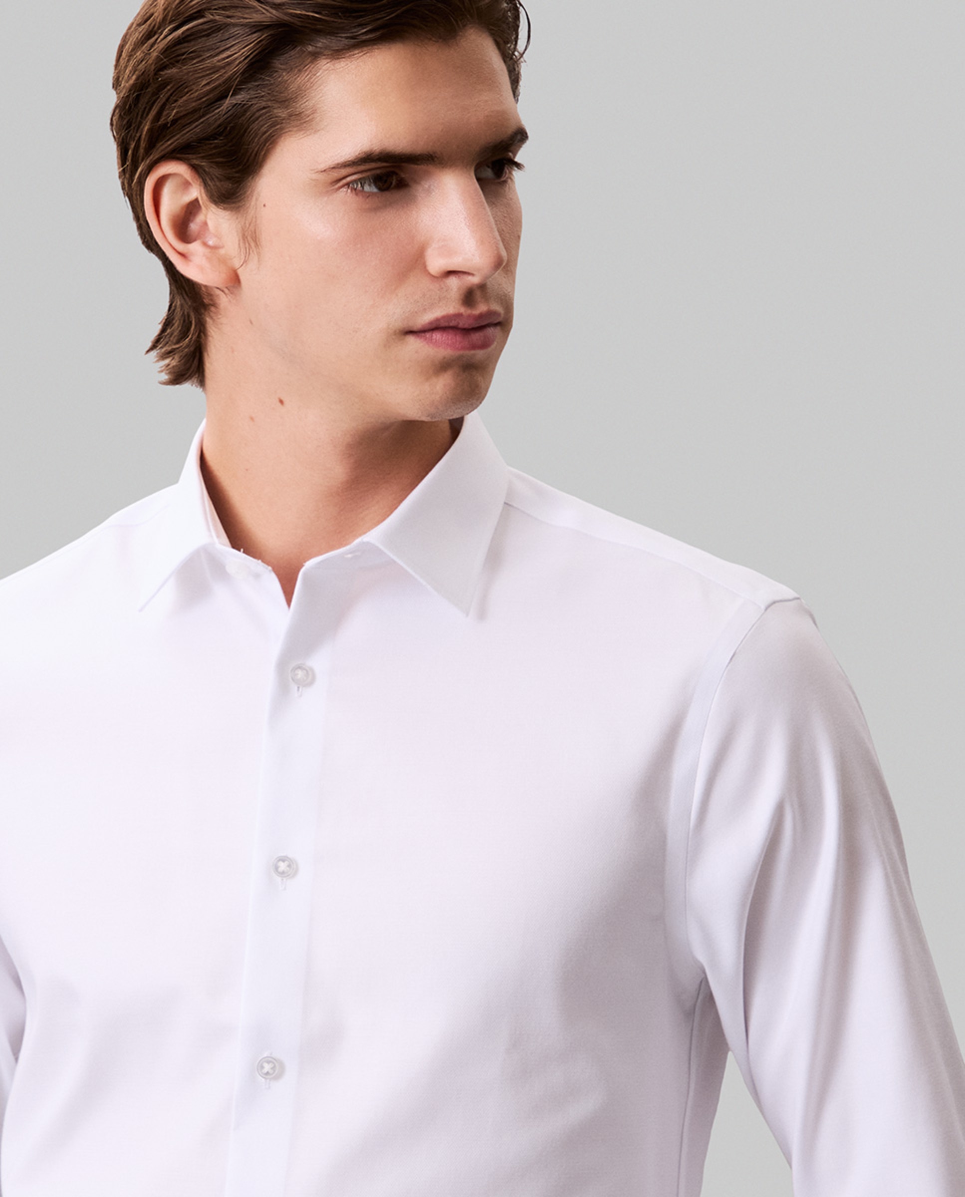Camisa Clássica com Estrutura Branco-5