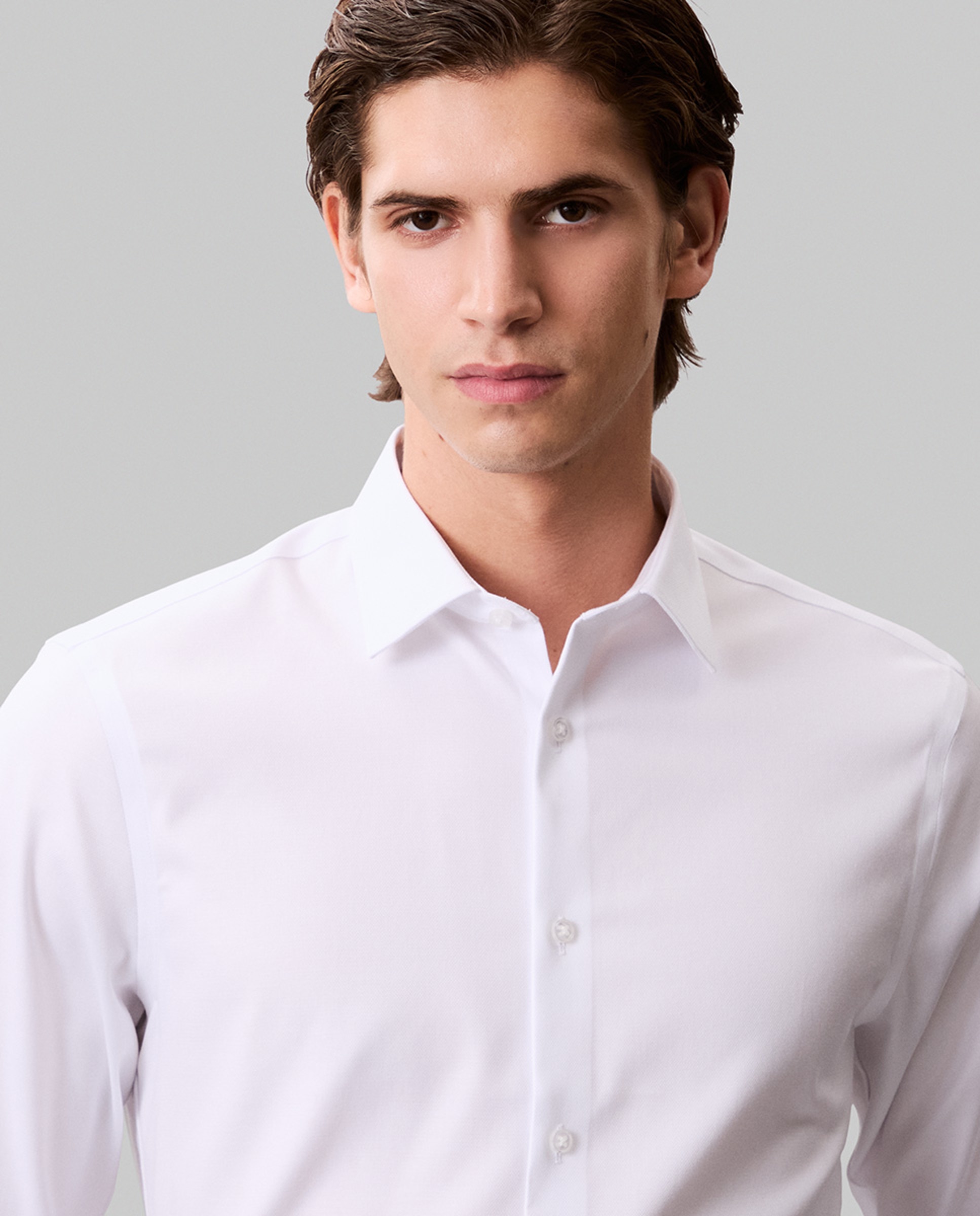Camisa Clássica com Estrutura Branco-4