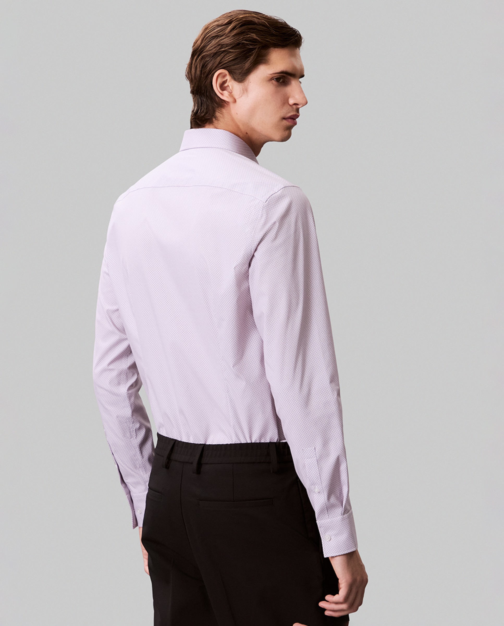 Camisa Clássica com Estampado Lilás-2