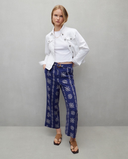 Imagen 0 de Pantalón de mujer culotte con cinturón