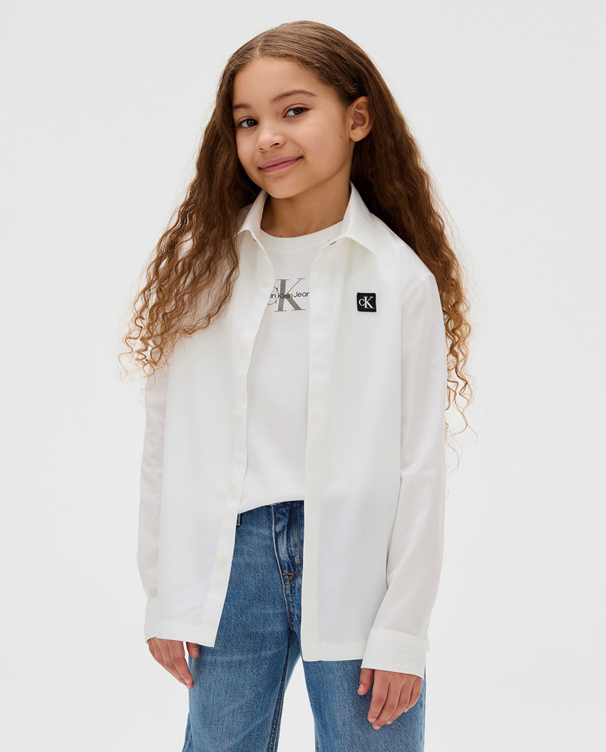 Camisa de Popelina com Logótipo Branco-1