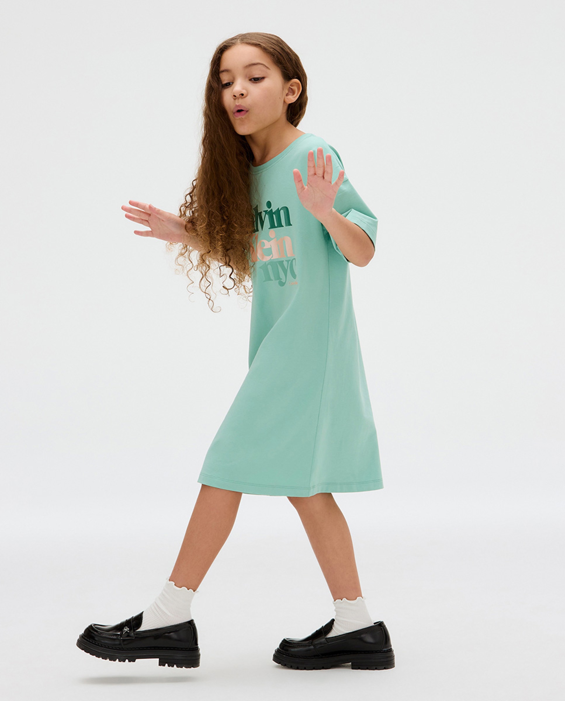Vestido Estilo T-shirt Verde-5