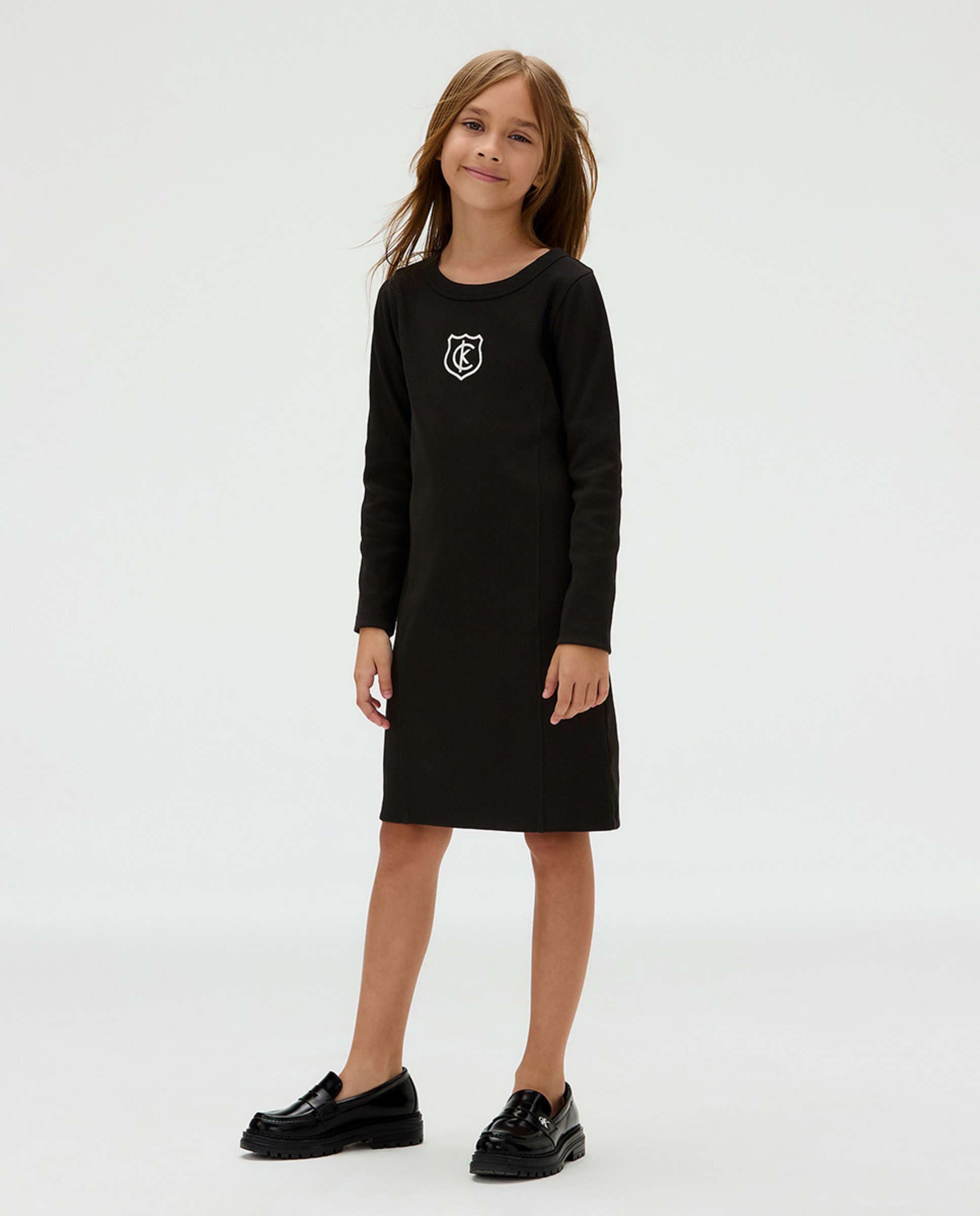 Vestido de Manga Comprida Preto-5