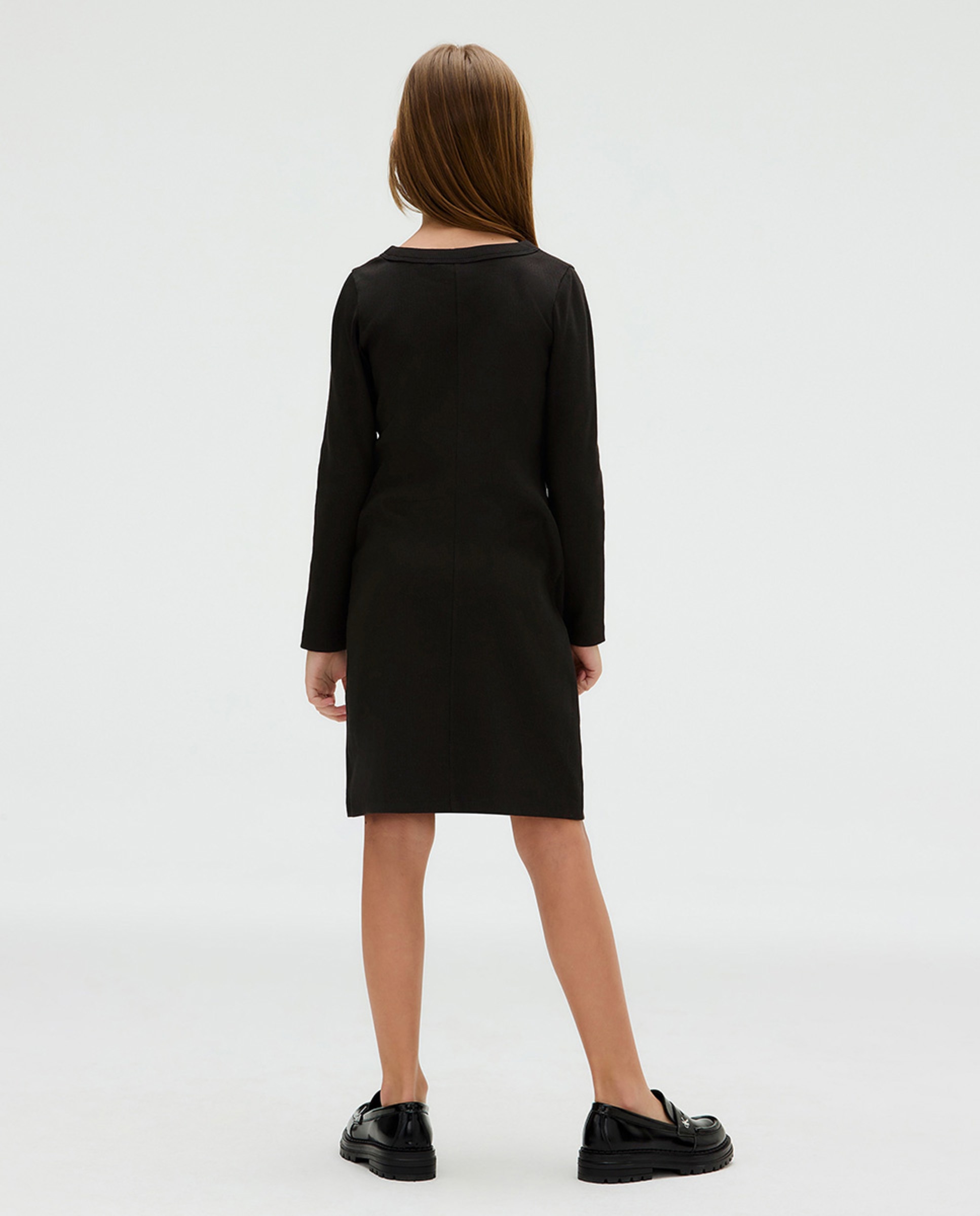 Vestido de Manga Comprida Preto-3