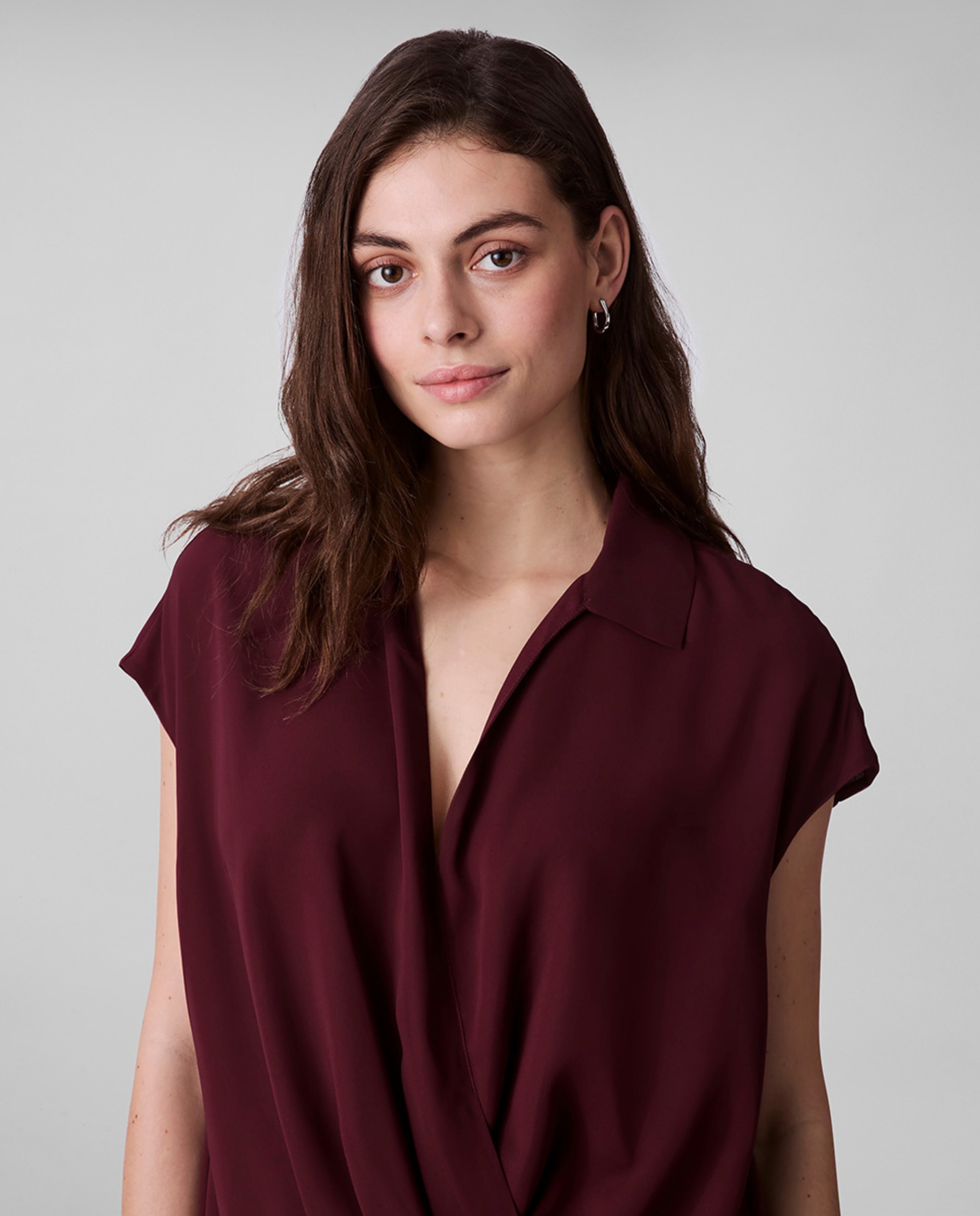Blusa Drapeada na Cintura Bordeaux-4