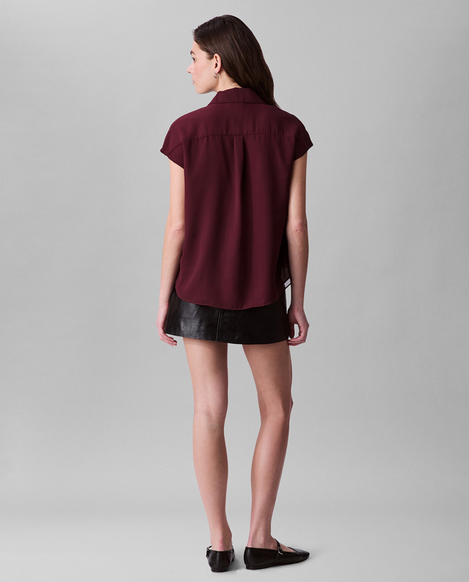 Blusa Drapeada na Cintura Bordeaux-2