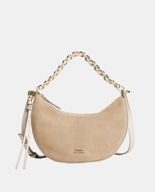 Imagen 0 de Bolso estilo bandolera de mujer en color beige de Tommy Hilfiger.