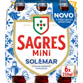 Cerveja Sol & Mar Mini Pack 6 unidades garrafa 25 cl - Sagres