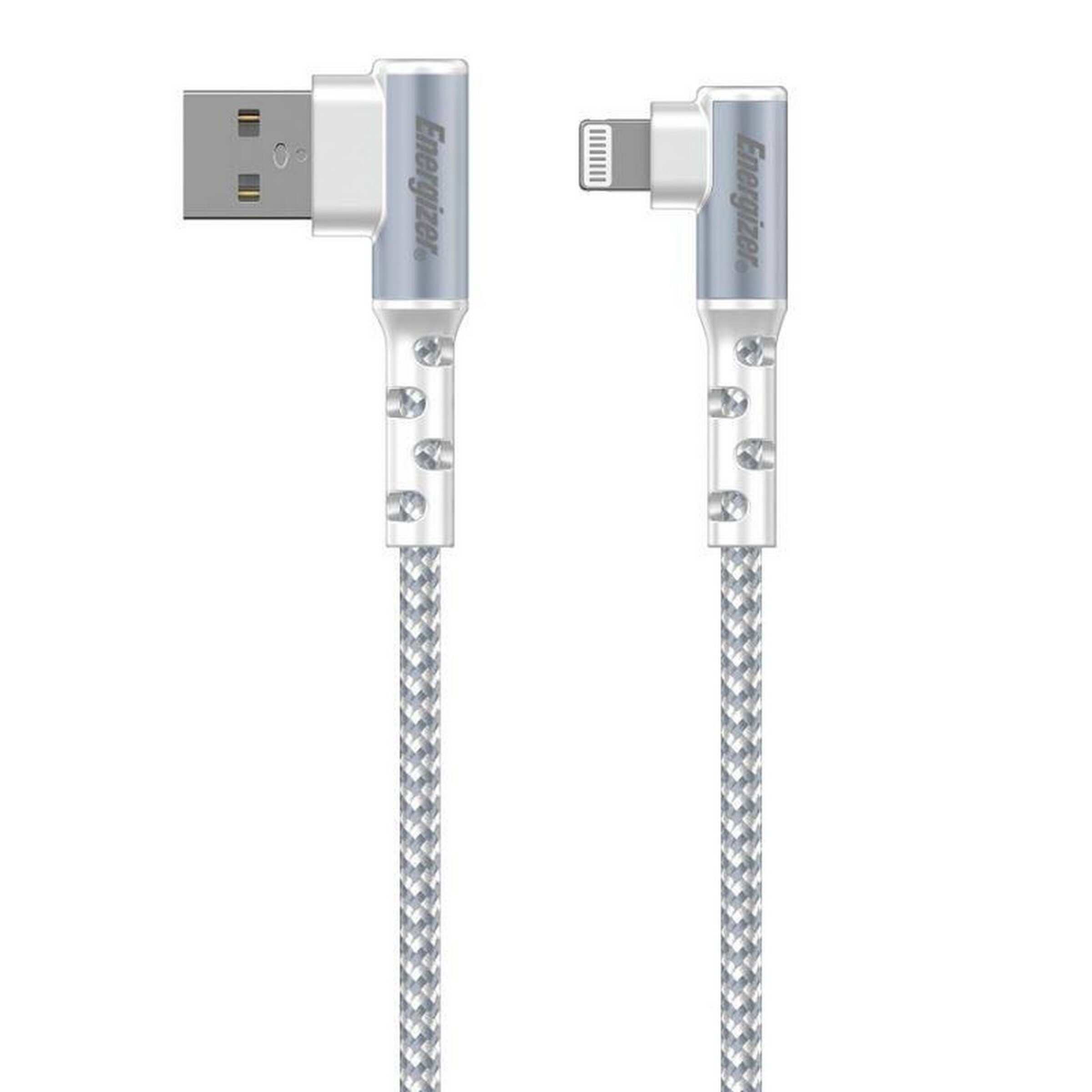 Cabo Energizer 90° Lightning para USB-A, 2m - Branco 1