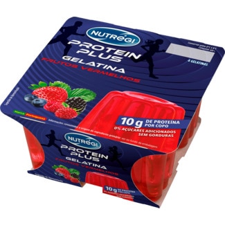 Gelatina Proteína de Frutos Vermelhos Pack 4 unidades embalagem 100 g - Nutrégi