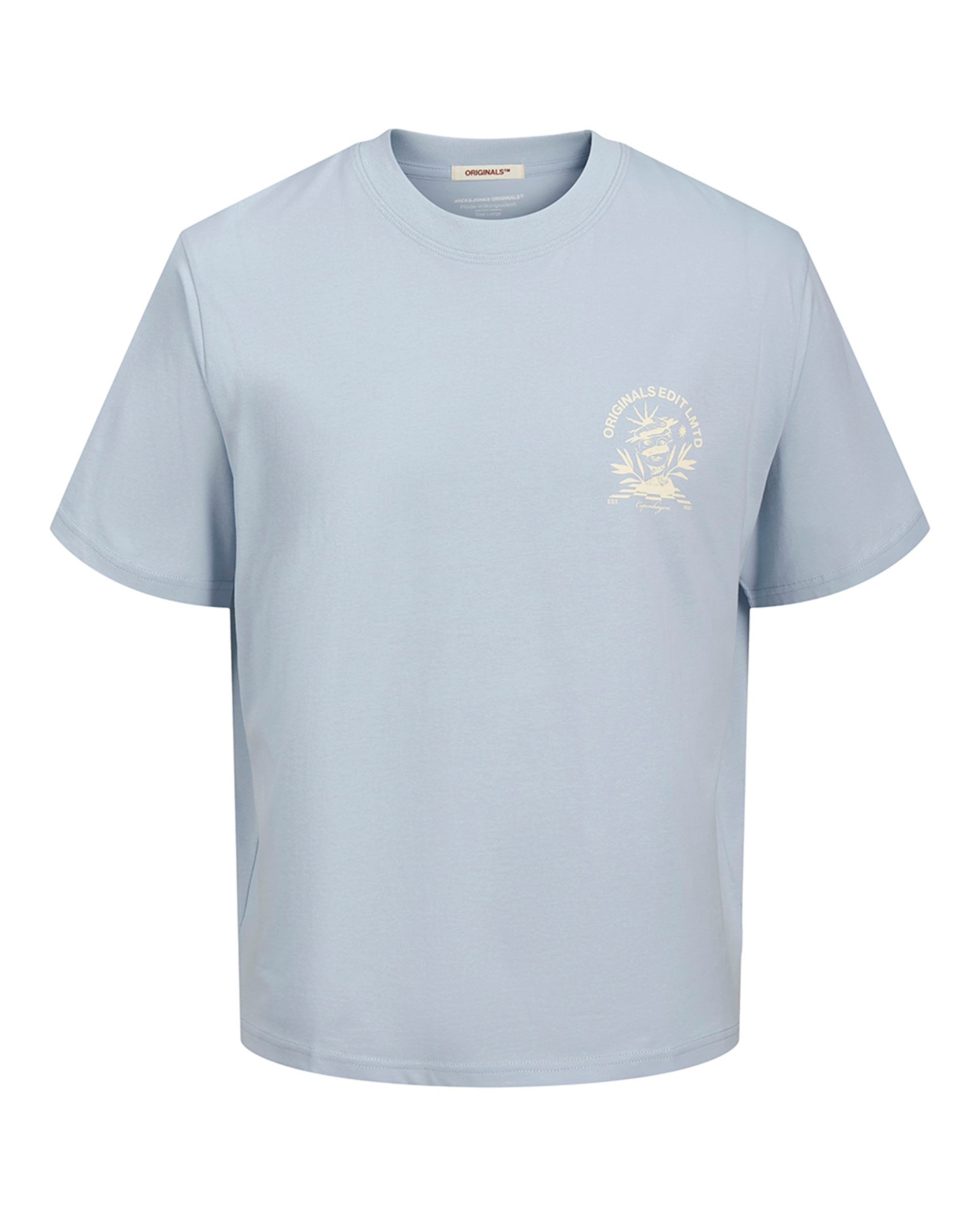 T-shirt de Manga Curta com Estampado Lateral e Backprint Azul-claro-6
