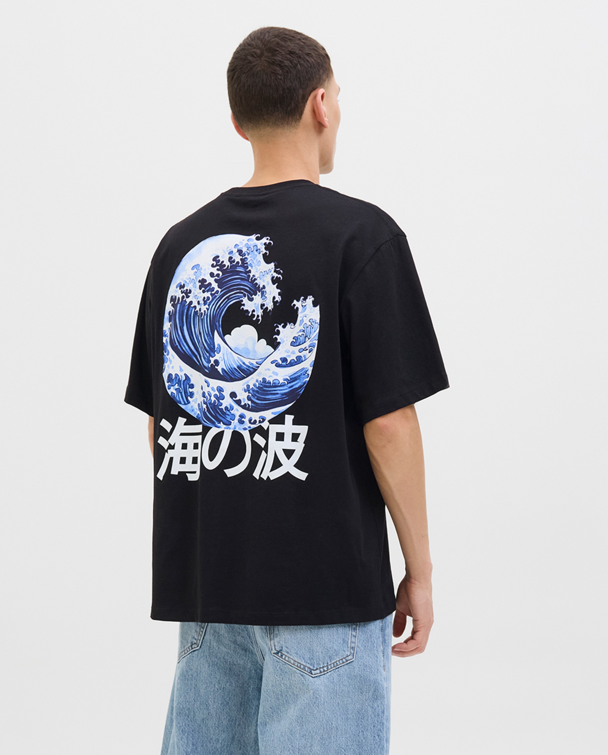T-shirt de Manga Curta com Estampado Lateral e Backprint Preto-2