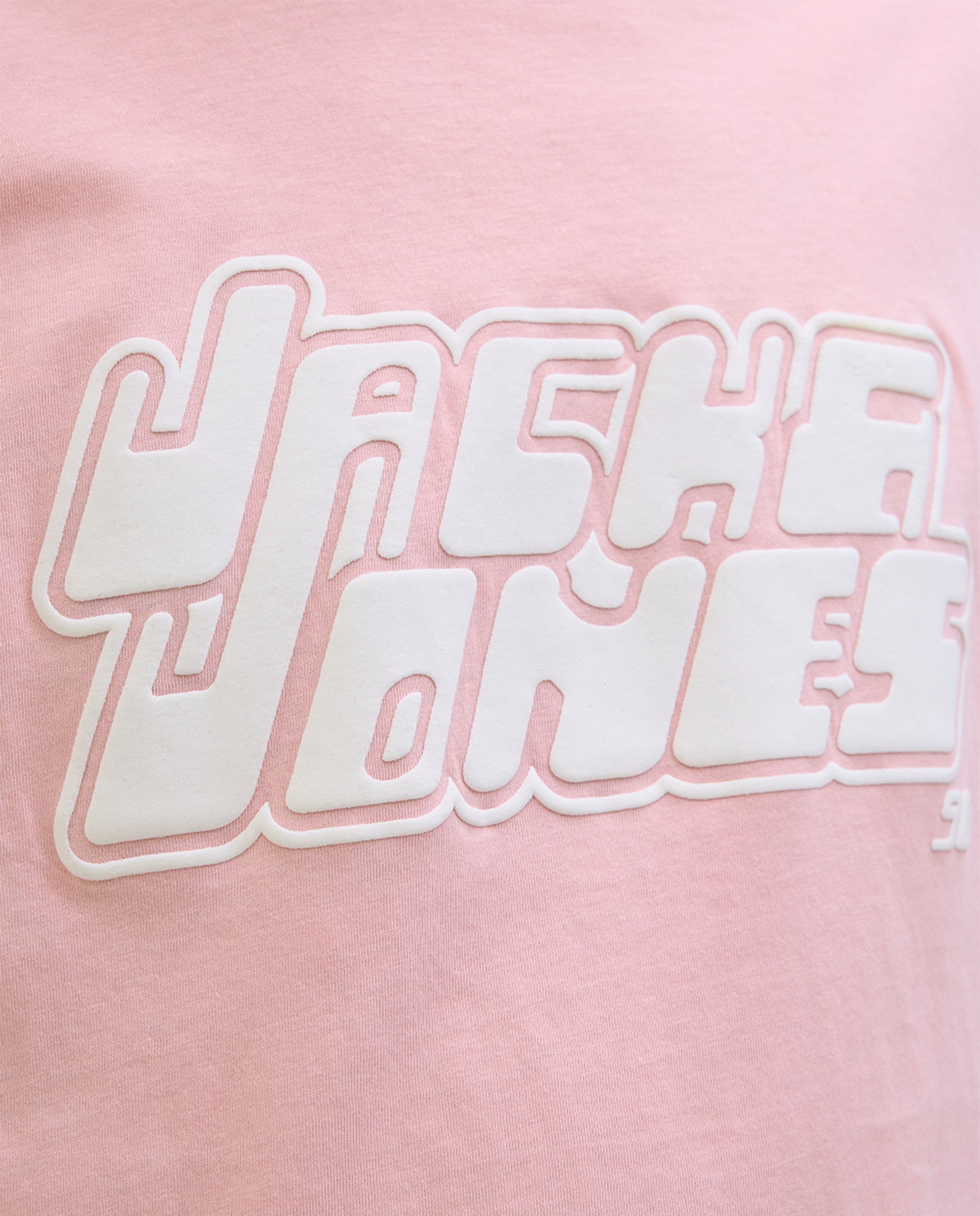 T-shirt de Manga Curta com Estampado à Frente Rosa-4