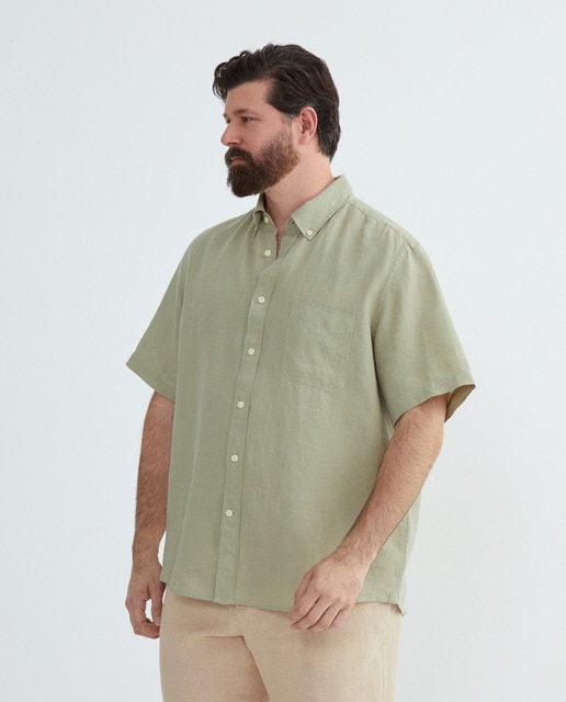Imagem 0 de Camisa Tamanhos Grandes de Linho e Manga Curta