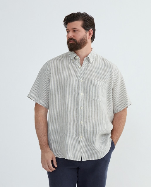 Imagem 0 de Camisa Tamanhos Grandes de Linho e Manga Curta