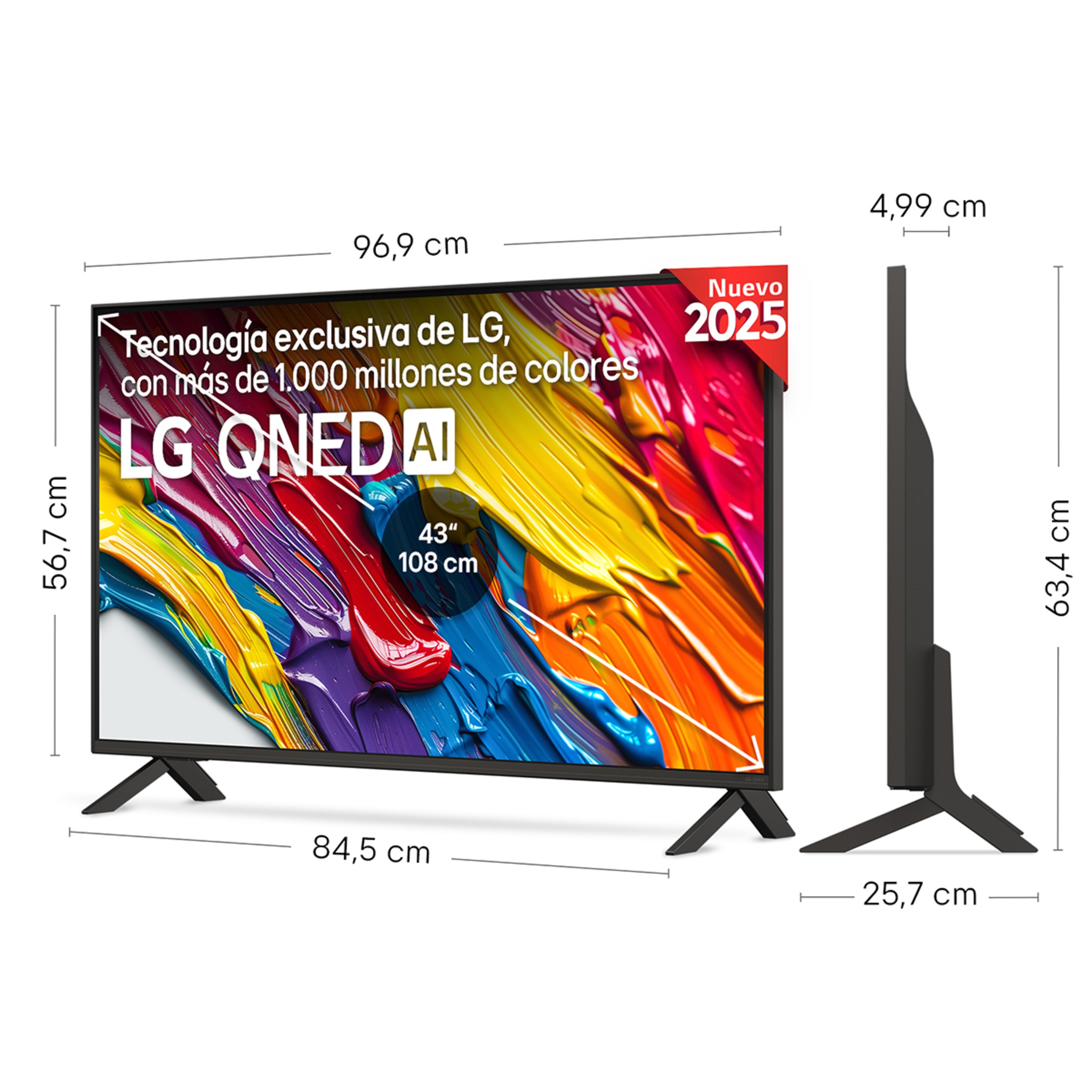 TV QNED AI 108cm (43") LG 43QNED84A6C, 4K Smart TV Negro-2