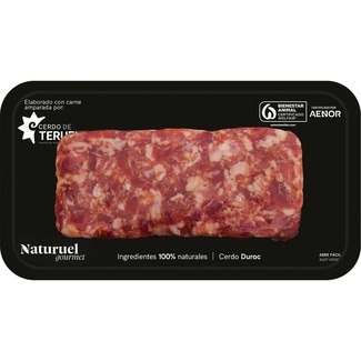 Gourmet preparado de carne picada de cerdo 50% Duroc IGP cerdo de Teruel envasado al vacío envase 250 g abre fácil - Naturuel