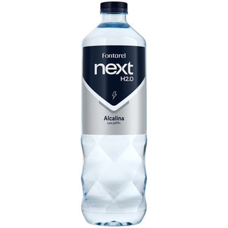 agua mineral natural alcalina con pH 9+ botella 1 l - Fontarel Next H2.0