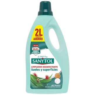 limpiador desinfectante sin lejía para todo tipo de superficies botella 2 l - Sanytol