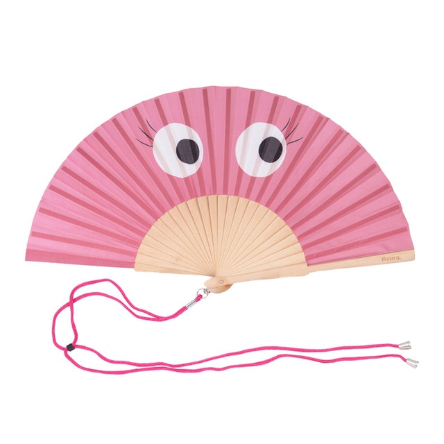 Imagen 0 de Abanico Fisura original con estampado de ojos rosa