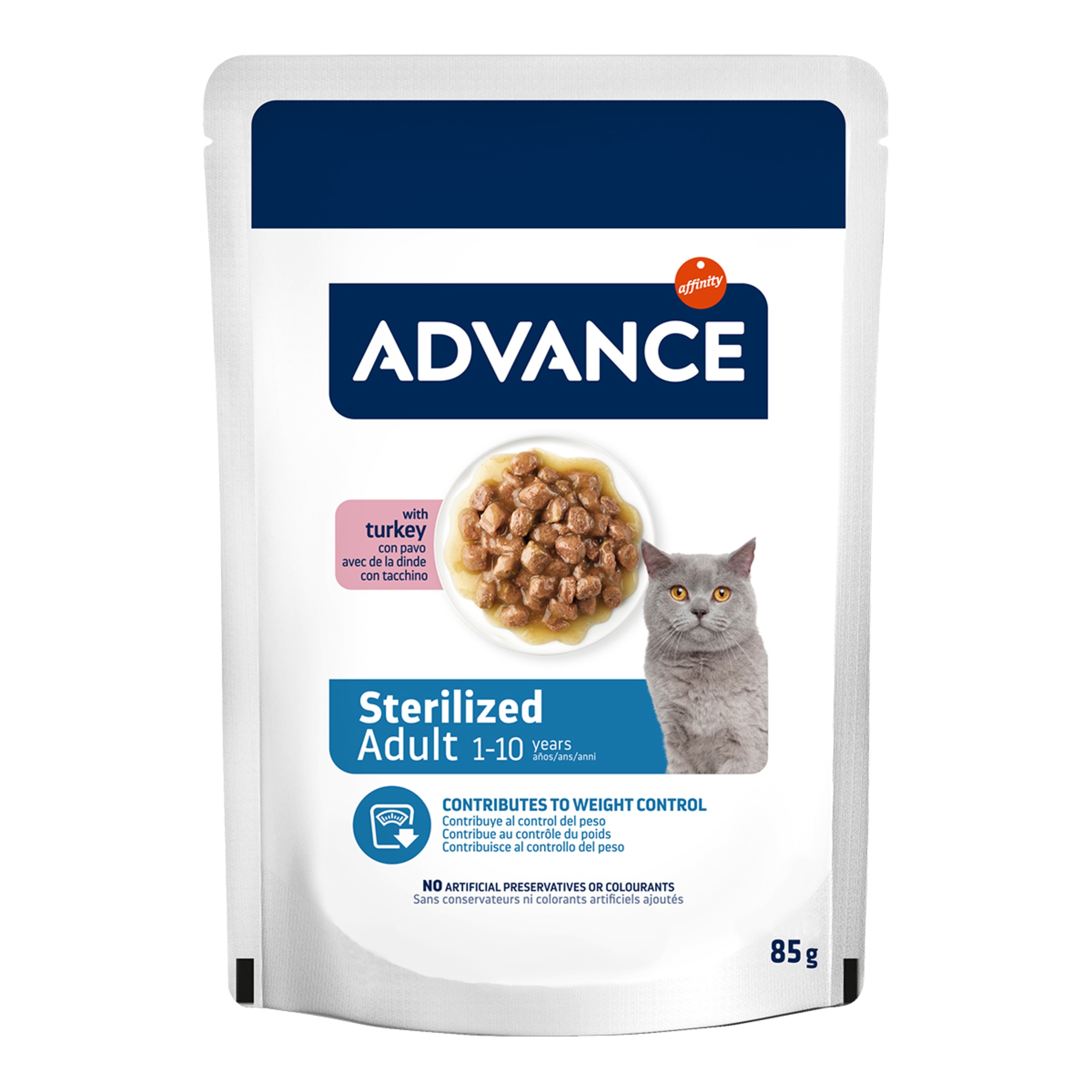 Imagen 0 de Comida húmeda para gatos adultos esterilizados Advance pavo en salsa