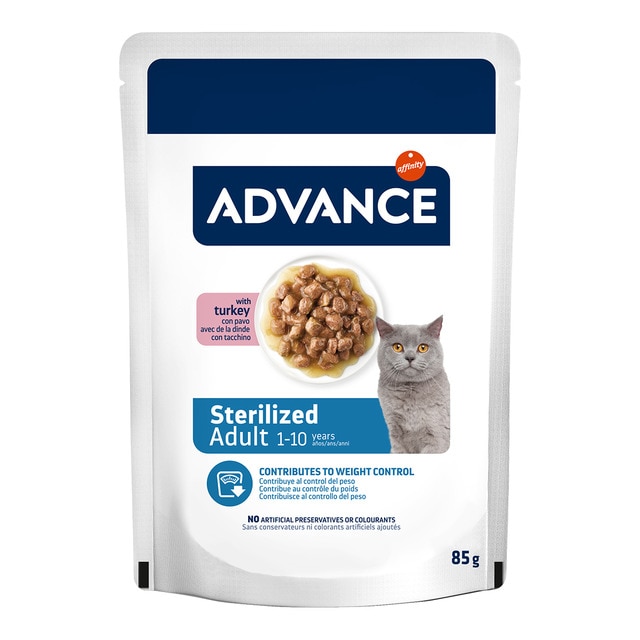 Imagen 0 de Comida húmeda para gatos adultos esterilizados Advance pavo en salsa