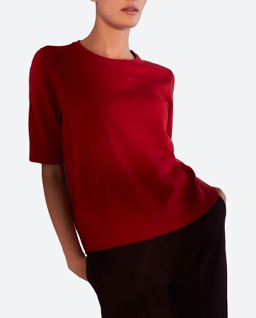 Imagen 0 de Jersey liso de mujer con cuello caja