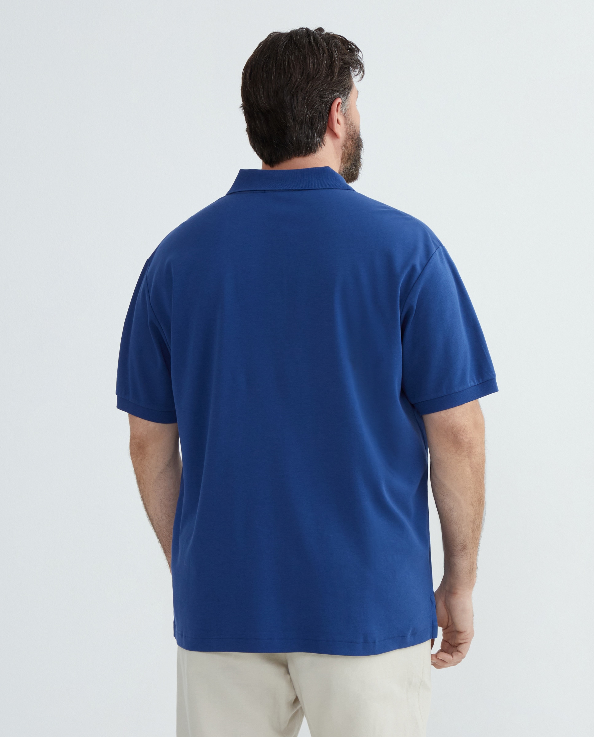 Polo Classic Fit de Algodão Tamanhos Grandes Azul ultramar-3