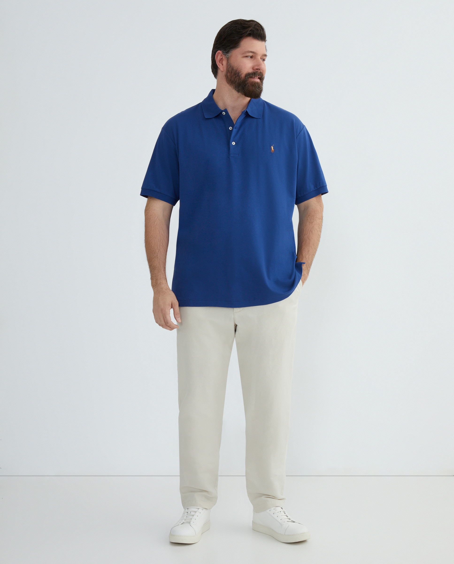 Polo Classic Fit de Algodão Tamanhos Grandes Azul ultramar-2